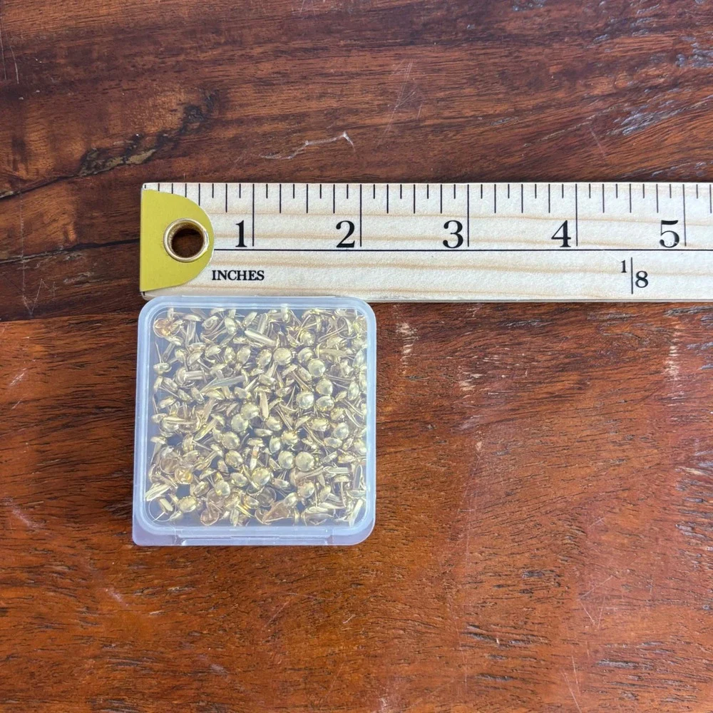 Gold‎ Mini Round Brads Metal Paper Fasteners for Scrapbooking Crafts with Case